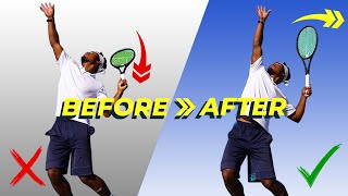 How To Generate EFFORTLESS POWER On The Tennis SERVE In 3 Steps [upl. by Bricker]