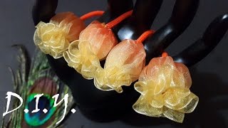 ❀ ♡ ❀ DIY Double Tone Organza Flower Bud  MyInDulzens ❀ ♡ ❀ [upl. by Adnale516]