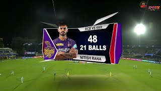 RCB vs KKR NITISH RANA 48 RUNS 21 BALLS HIGHLIGHTS 2023  BANGALORE vs KOLKATA HIGHLIGHTS RCBvKKR [upl. by Valeda]