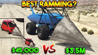 GTA 5 ONLINE  CHEAP RAM CAR VS EXPENSIVE RAMMING MONSTER WHICH IS BEST [upl. by Dnamra]