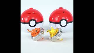 Pokemon spinning top Gyro ball action Pikachu Charmander S kid battle game toy set [upl. by Maiah]