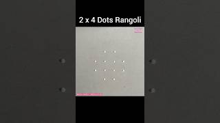 Easy Simple 2 x 4 Dots Rangoli Kolam Design Muggulu Design kolam muggulu Shorts [upl. by Attey822]