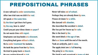 60 Easy Examples of Prepositional Phrases in English Prepositional Phrase in English Grammar [upl. by Esinej474]