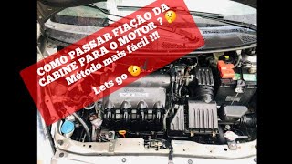 DIY Como passar fio da cabine para o cofre do motor Honda FitJazz Old G1 03 04 05 06 07 e 08 [upl. by Omlesna]