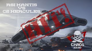 Star Citizen 318 PTU Piracy RSI Mantis vs Crusader Hercules C2 Starlifter [upl. by Yovonnda919]