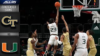 Georgia Tech vs Miami Condensed Game  202122 ACC Men’s Basketball [upl. by Notsa383]