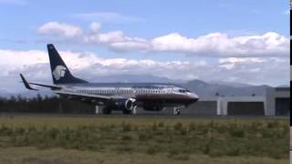 AeroMexico Boeing 737700 takeoff SEQM RWY 36 Quito Ecuador [upl. by Ahsinar]