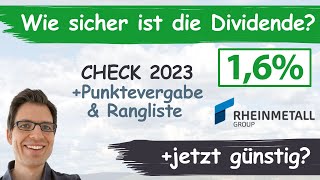 Rheinmetall Aktienanalyse 2023 Wie sicher ist die Dividende günstig bewertet [upl. by Gavette33]