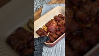 Candied Bacon Wrapped Weenies texasbbq bbqfood recipe americanbbq [upl. by Oruam]