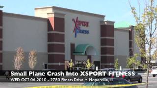 Small Plane Piper PA32R Crashes Into XSPORT FITNESS Naperville from Aero Estates Takeoff [upl. by Annaet]