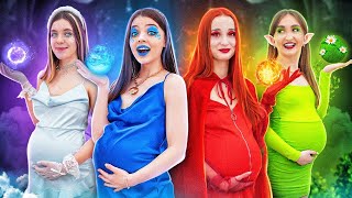 Four Elements Are Pregnant Fire Water Air and Earth Girls in a Regular School [upl. by Inaluahek]