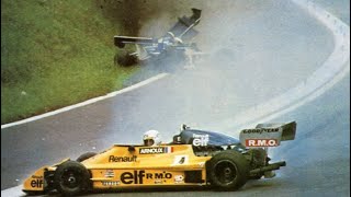 René Arnoux and Patrick Tambay Crash 1977 Rouen F2 Grand Prix [upl. by Dominica]