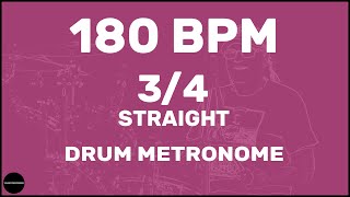 34 Straight  Drum Metronome Loop  180 BPM [upl. by Ob383]