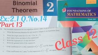 Class 12Binomial TheoremEx21 part 13 Qno 14 all neb class12 viralvideo [upl. by Nerradal]