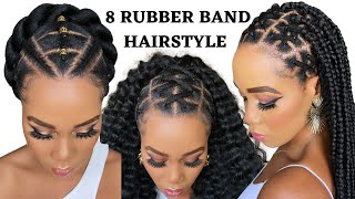 🔥8 QUICK amp EASY RUBBER BAND HAIRSTYLES ON NATURAL HAIR  TUTORIALS  Protective Style  Tupo1 [upl. by Anayrb]