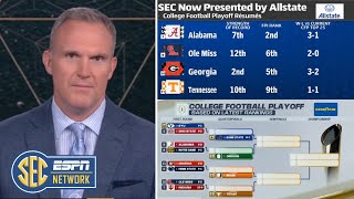 SEC Now quotdissectquot College Football Playoff 12team 7 Alabama 9 Ole Miss 10 Georgia 11 Tennessee [upl. by Holmun336]