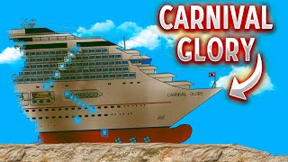 WE TOOK OUT AND RESTORED THE CARNIVAL GLORY FROM THE OCEAN FLOOR  Floating Sandbox 🌊 [upl. by Eikcuhc]