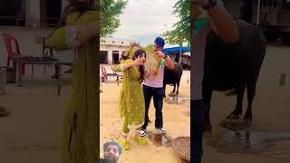 Lambha lambha ghunghat karna dance love desi haryanvi ajayhooda shortsfeed trending couple [upl. by Llerahc162]