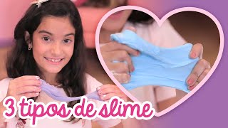 FAZENDO SLIMES COM 3 INGREDIENTES DIFERENTES ❤ MUNDO DA MENINA [upl. by Trojan808]