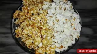 Homemade caramel popcorn without corn syrup salted popcorn without oven by recipes of worlds [upl. by Carlyn59]