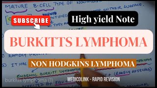 BURKITTS LYMPHOMANONHODGKINS LYMPHOMAPATHOLOGYHIGH YIELDRAPID REVISION [upl. by Martsen]