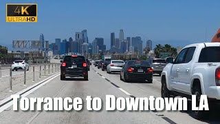 Torrance to Downtown Los Angeles  110 Freeway  4K Driving Tour [upl. by Felipe734]