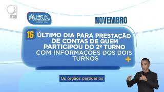 Calendário Eleitoral Prestação de Contas dos Dois Turnos [upl. by Asylla765]