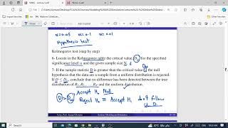 Lecture 6  Random Numbers Uniformity Kolmogrov Test Part 3 [upl. by Ahsirak]