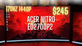 ACER Nitro ED27OUP2 27 QHD 1ms 170Hz Curved Gaming Monitor Review [upl. by Aiket893]