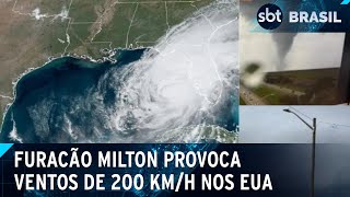 Milton antes da chegada do furacão na Flórida tornados devastam cidade  SBT Brasil 091024 [upl. by Kora]