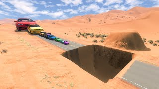 Big amp Small Cars vs Square Giant Pit 😱 1  BeamNGdrive  Impala Beamng [upl. by Ajani]