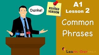 Revised  A1  Lesson 2  Common Phrases  German for beginners  Learn German [upl. by Ennahgem81]