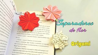 SEPARADORESMARCAPÁGINAS de ORIGAMI en forma de FLOR [upl. by Scholem]