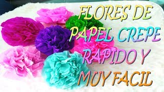 flores de papel crepe faciles de hacer [upl. by Einoj528]