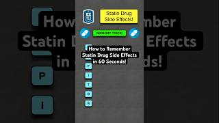 🔥 How to Remember Statin Drug Side Effects in 60 Seconds Pharmacology [upl. by Oirrad491]