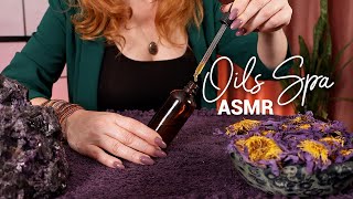 ASMR Blue Lotus Spa 💙 Facial Oils Appointment 💙 Dropper Bottles Crystals Sleepy Speaking [upl. by Akimed]