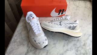 Nike VaporWaffle Woven Sacai Jean Paul Gaultier White Review [upl. by Coppinger]