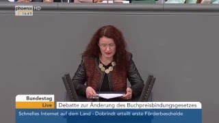 Bundestag Debatte über ein Buchpreisbindungsgesetz für EBooks am 28042016 [upl. by Belak893]