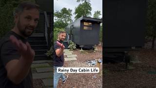 Rainy Day Cabin Life Glamping in Cape Cod glamping camping cabinlife [upl. by Htinek47]