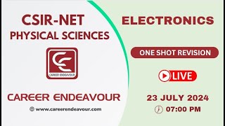 CSIRNET PHYSICAL SCIENCES  ELECTRONICS  ONE SHOT REVISION  CAREER ENDEAVOUR [upl. by Zenitram31]