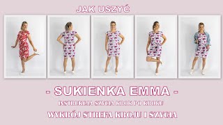 Jak uszyć SUKIENKĘ EMMA  Krok po Kroku  Wykrój Strefa Kroju i Szycia [upl. by Judus]