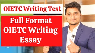 OIETC Writing Test  Full Format For Essay Writing  OIETC Writing Sample Answer [upl. by Enaz]