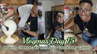 VLOGMAS DAY 15  MAKING NO BAKE CHEESECAKE  I BROKE MY CAMERA [upl. by Fancie335]