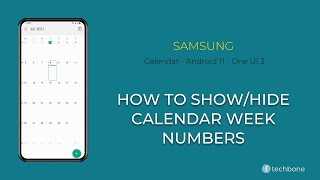 How to ShowHide Calendar Week numbers  Samsung Calendar Android 11  One UI 3 [upl. by Paymar]