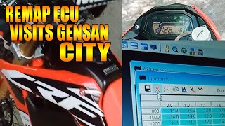 Remap ECU Visits GENSAN Puro RS150 at CRF150L [upl. by Gnehs]