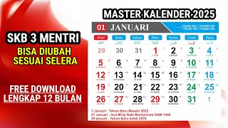 FREE DOWNLOAD MASTER KALENDER 2025 SUDAH SAMA DENGAN SKB 3 MENTRI KALENDER JAWA KALENDER HIJRIYAH [upl. by Green800]