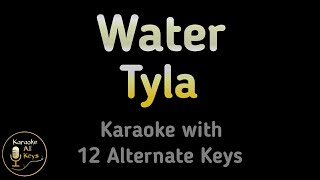 Tyla  Water Karaoke Instrumental Lower Higher Male amp Original Key [upl. by Chancelor686]