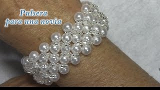 DIY  Pulsera de novia  DIY  Bridal Bracelet [upl. by Arondel]