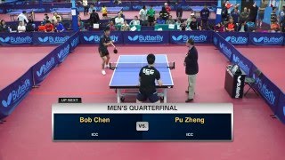 2016 California State Championships  Bob Chen vs Pu Zheng Mens QF [upl. by Aray]