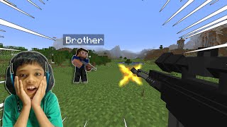 I killed my BROTHER with SNIPER GUN in MINECRAFT [upl. by Airdnna]